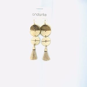 CIRCLE TASSEL DROP EARRING
